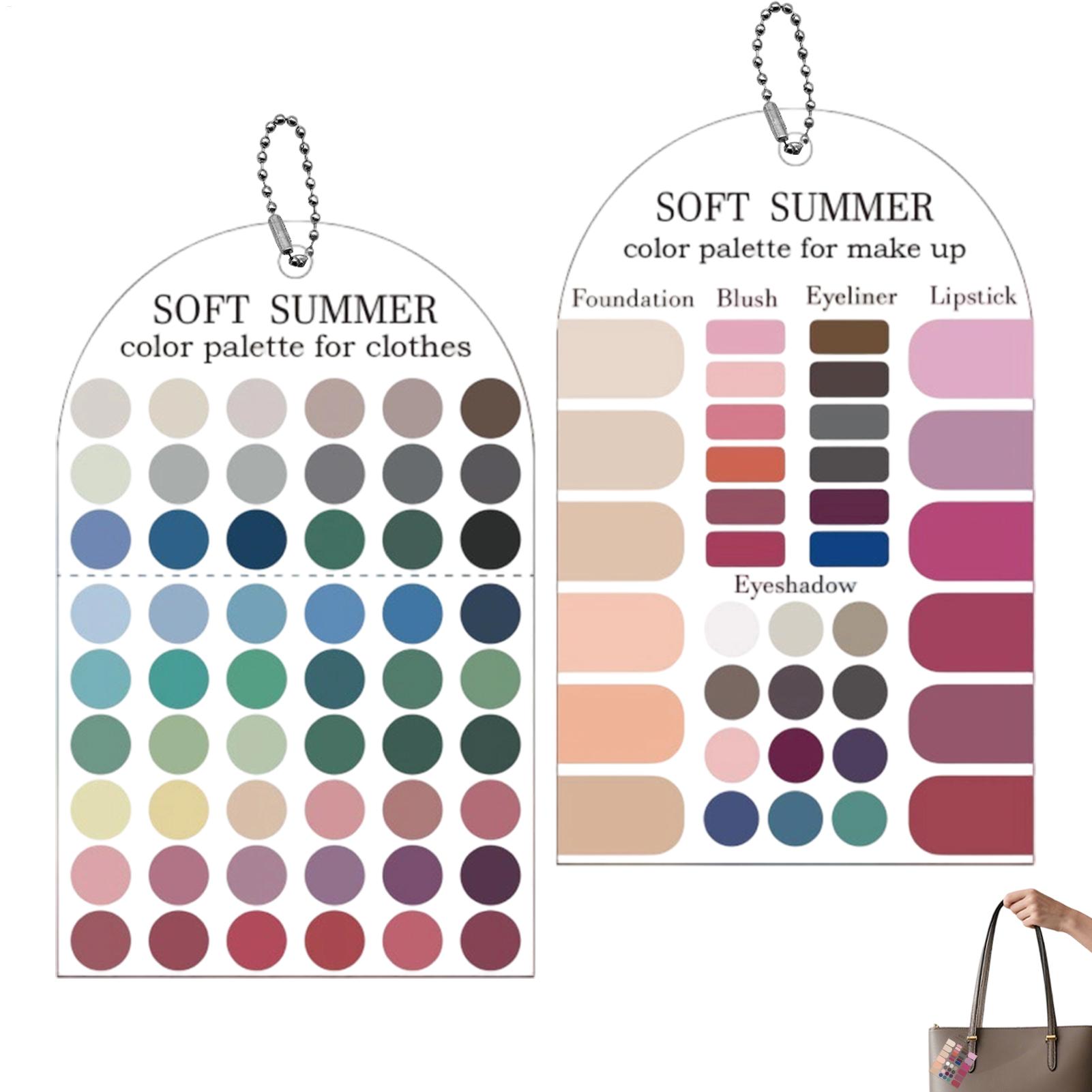 Summer Clothing Color Palette - 2 шт. Мягкие летние цветовые палитры-карточки,