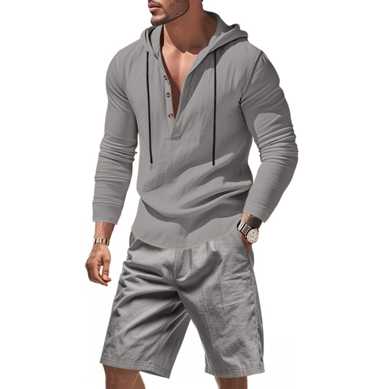Linen Shorts Men - Мужской льняной комплект из 2 предметов: