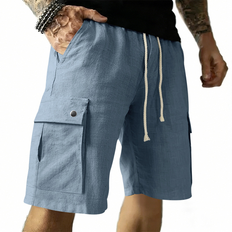 Linen Shorts Men - Европейские и американские мужские летние повседневные