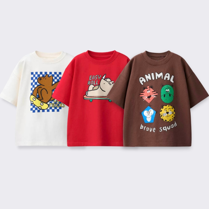 Summer Clothing Baby Boy - Футболка с принтом мультфильмов для детей,