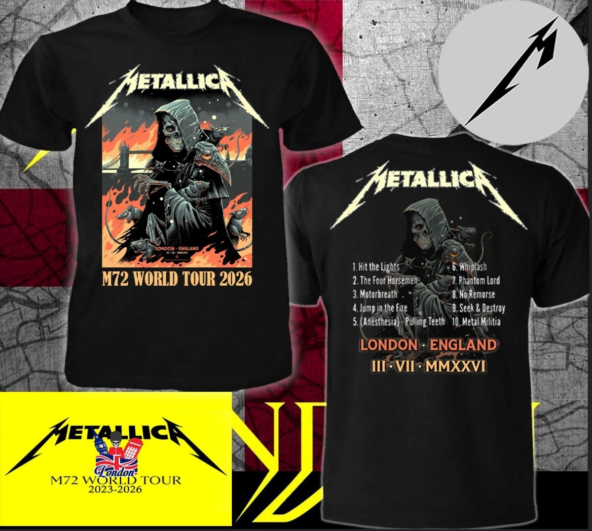 Summer Clothing London - Футболка Metallica M72 World Tour 2026