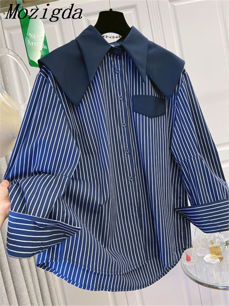 Summer Clothing In Winter - Осень-зима, женские рубашки, лоскутная полосатая женская