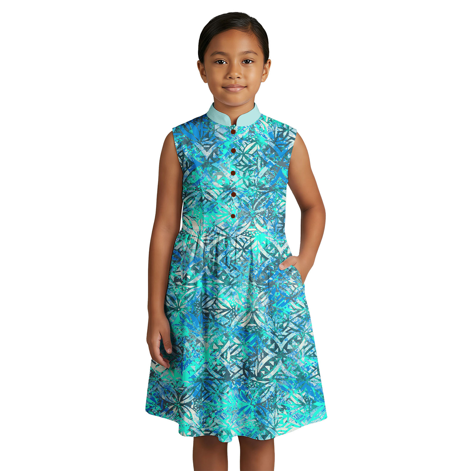 Summer Loving Kids Clothing - Популярное детское платье-миди в полинезийском стиле,