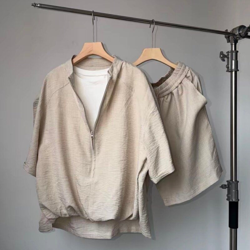 Linen Shorts Men - Мужской летний комплект из хлопка и