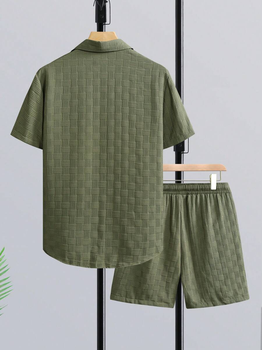 Linen Shorts Men - Мужской комплект для отпуска Genlund: рубашка