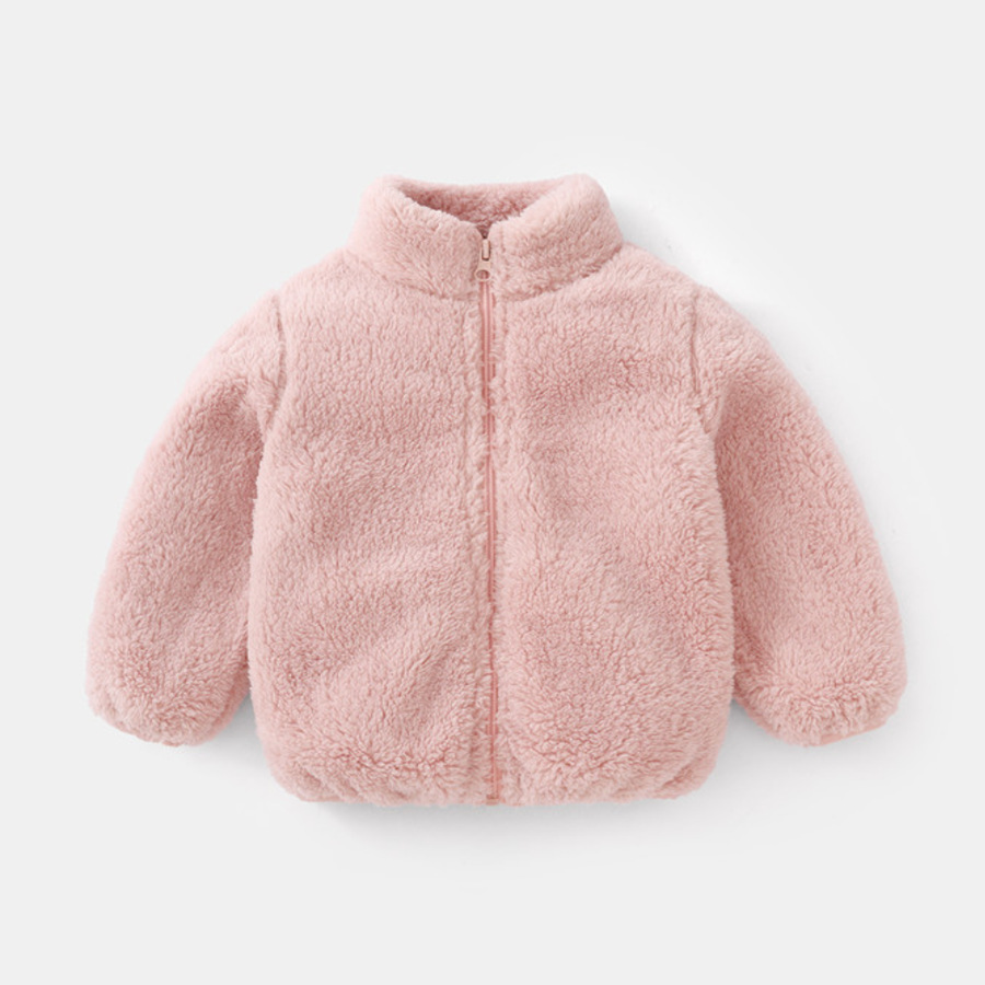 Summer Clothing Baby Boy - Модная детская плюшевая куртка однотонного цвета