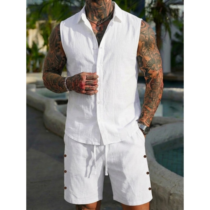 Мужской комплект из 2 предмето – обзор и цена Linen Shorts Men
