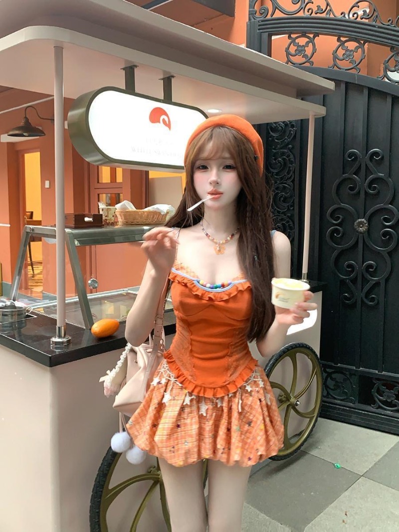 Новинка лета: оранжевый компле – обзор и цена Summer Japanese Clothing