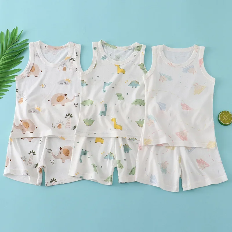 Детский комплект из бамбуковог – обзор и цена Summer Clothing Baby Boy