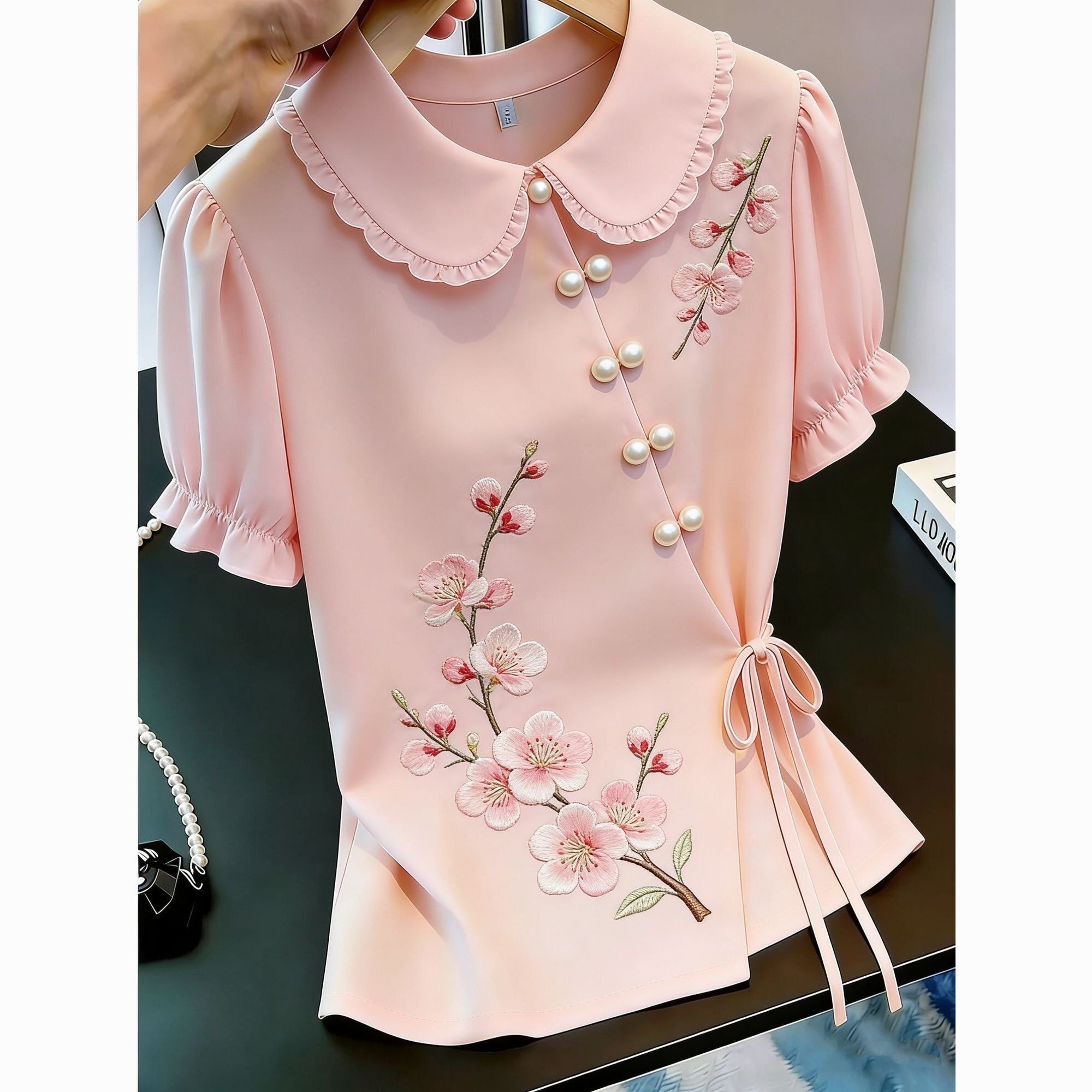 Женская футболка в китайском с – обзор и цена Tie Front Shirt