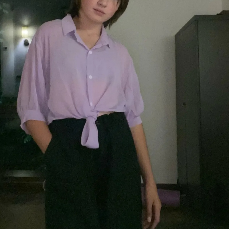 Повседневная свободная полая б – обзор и цена Tie Front Shirt