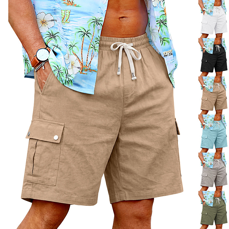 Летние свободные шорты для муж – обзор и цена Linen Shorts Men