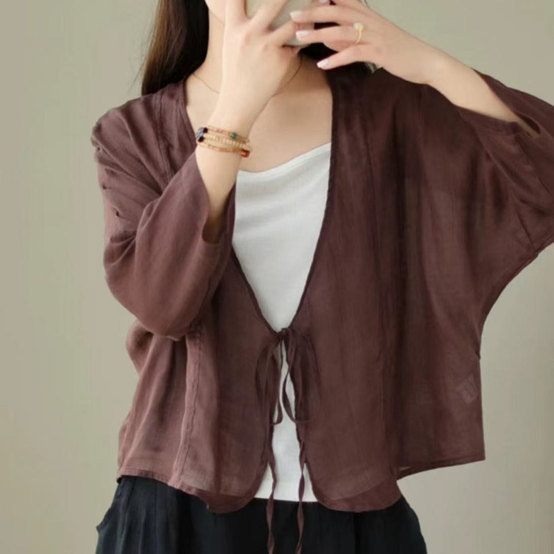 Женский винтажный тонкий карди – обзор и цена Tie Front Shirt