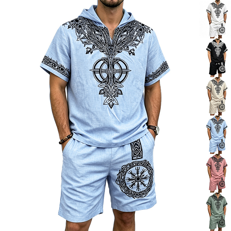 Мужской летний костюм из двух  – обзор и цена Linen Shorts Men