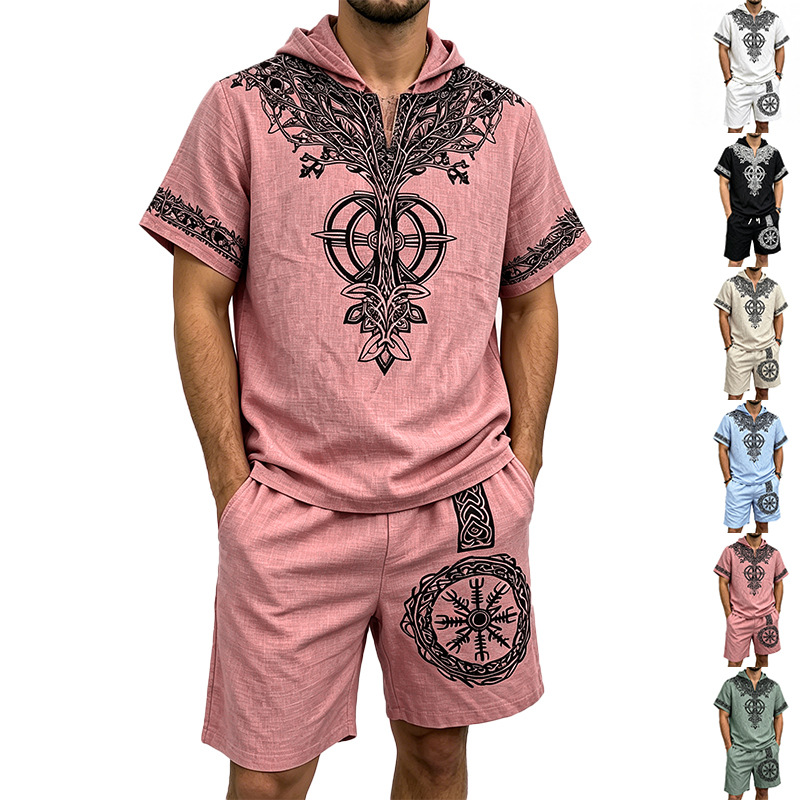 Мужской летний костюм из двух  – обзор и цена Linen Shorts Men
